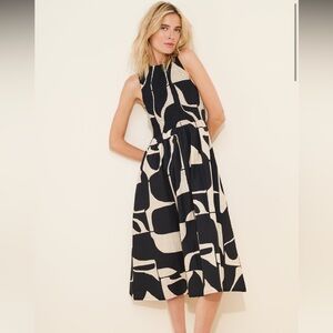 WRAY Flor Midi Dress Black and Crème Size Small